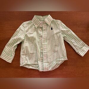 Ralph Lauren Mint and White Striped Shirt
